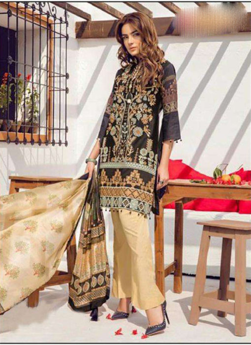 Elegant Grey Lawn Designer Pakistani Suit