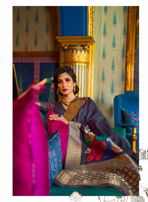 Miraamall Silk Saree Collection From Rajtex Blue And Fashionable