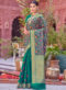 Opulent Sea Green Silk Zari Weaving Party Wear Saree