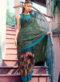 Designer Green Casual Wear Printed Cotton Silk Saree