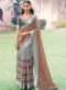 Designer Coffe Casual Wear Printed Cotton Silk Saree