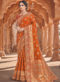 Orange Designer Classic Wear Weaving Silk Saree
