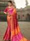 Elegant Orange Designer Party Wear Georgette Bandhani Saree