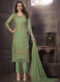 Lovely Cream Designer Embroidred Organza Salwar Suit