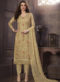 Amazing Yellow Designer Embroidred Organza Salwar Suit