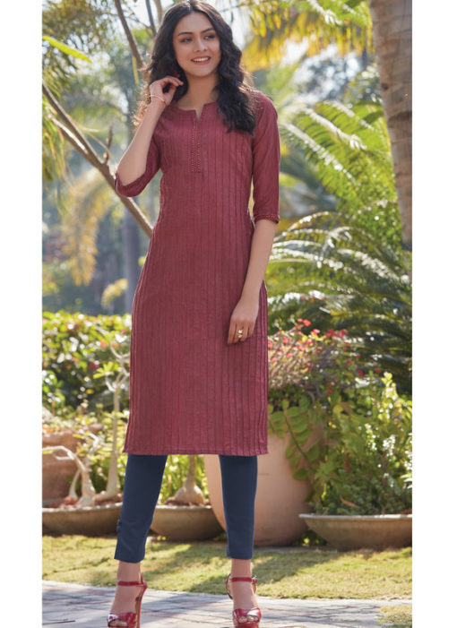 Lovely Maroon South Cotton Casual Wear Kurti