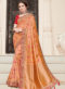 Lovely Orange Silk Designer Wedding Wear Saree