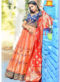 Enticing Orange Banarasi Silk Wedding Wear Designer Lehenga Choli