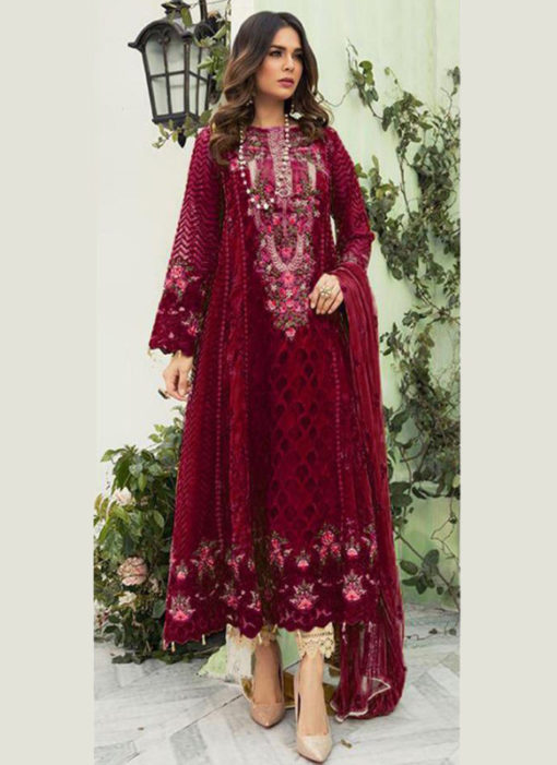 Maroon Georgette Designer Pakistani Suit