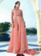 Pink Muslin Silk Embroidered Party Wear Palazzo Suit