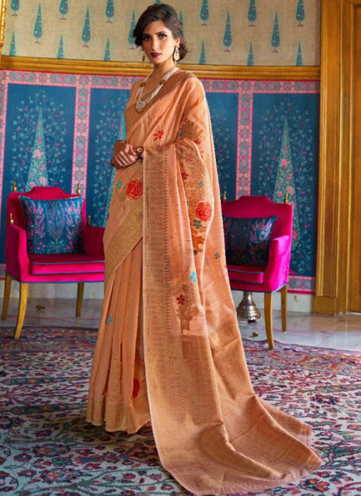 Fanciable Pink Silk Designer Traditional Saree