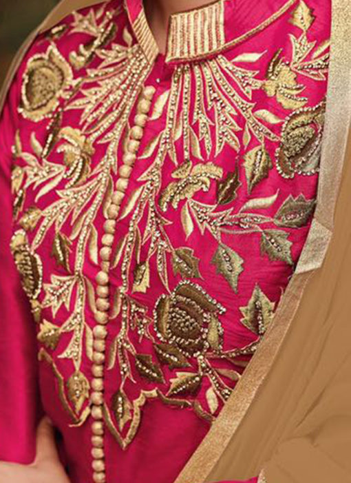Pink Silk Festival Skirt Kameez