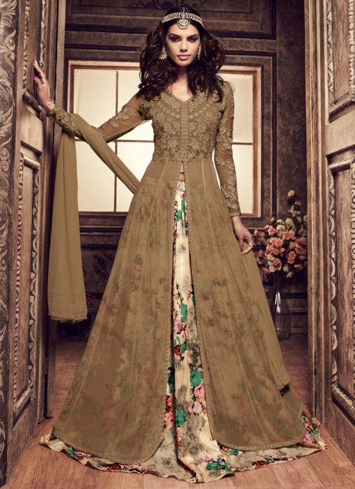 Mehandi Green Georgette Designer Pakistani Pakistani Suit