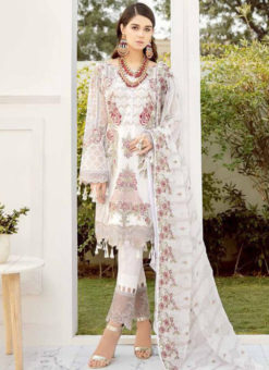 White Net And Georgette Designer Pakistani Suit