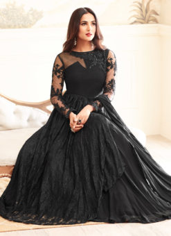 Black Georgette Sonal Chauhan Gown Style Designer Anarkali Suit