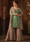 Dusty Pink Net Floor Length Designer Party Wear Anarkali Salwar Kameez