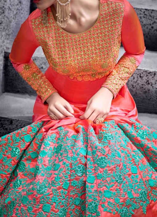 Pink Swiss Shadow Silk Floor Length Anarkali Suit Shareen