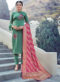 Alluring Red Pure Silk Gown Style Designer Anarkali Salwar Suit