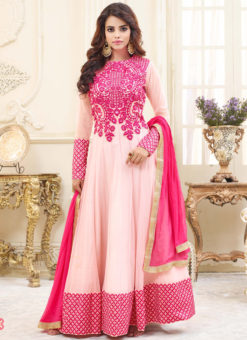 Pink Georgette Floor Length Anarkali Salwar Suit Shemaya