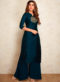 Jennifer Winget Blue Silk Georgette Evening Wear Floor Length Kurti