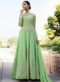 Lovely Green Georgette Embroidered Work Anarkali Suit