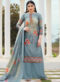 Amazing Blue Georgette And Net Designer Pakistani Suit
