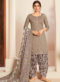 Grey Cotton Casual Wear Printed Patiyala Salwar Suit
