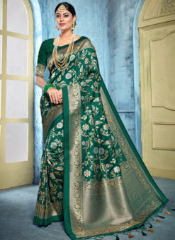 Green Banarasi Silk Designer Zari Weaving Saree