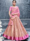 Peach Heavy Designer Bridal Banarasi Silk Lehenga Choli
