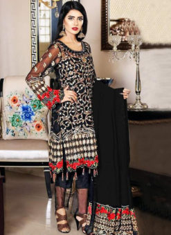 Elegant Black Georgette Designer Pakistani Suit
