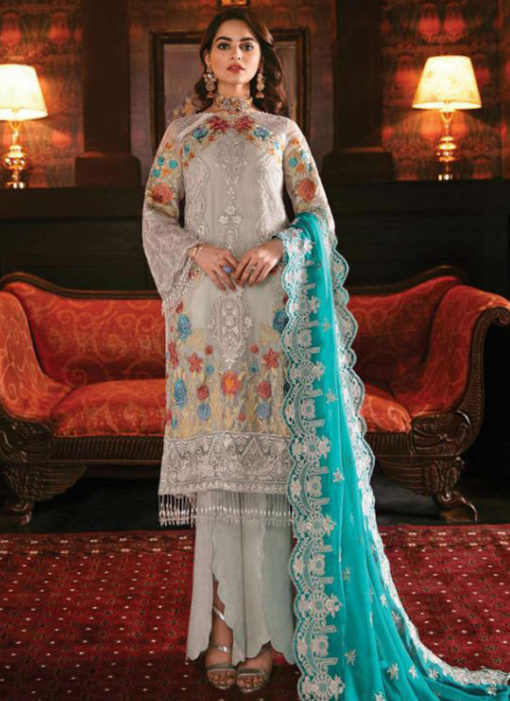 Suave Off White Georgette Designer Party Wear Pakistani Suits
