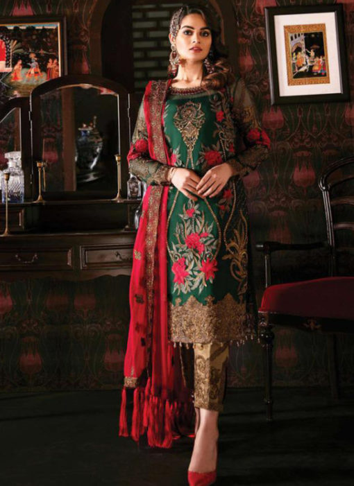 Aesthetic Green Georgette Designer Party Wear Pakisatni Suits