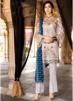 Subline Off White Georgette Embroidered Work Pakistani Suits