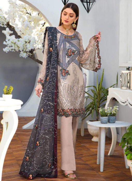 Lovely Beige Georgette Designer Pakistani Suits