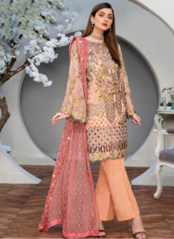 Jazzy Orange Georgette Designer Pakistani Suits