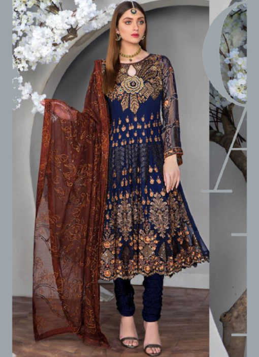 Lovely Navy Blue Georgette Designer Pakistani Suits