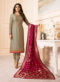 Drashti Dhami Magenta Embroidered Wedding Wear Churidar Suits