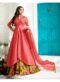 Drashti Dhami Peach Embroidered Wedding Wear Floor Length Anarkali