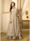 Drashti Dhami Beige Embroidered Wedding Wear Churidar Suits