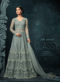 Fawn Net Floor Length Designer Anarkali Salwar Suit