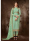 Olive Net Heavy Embroidered Work Wedding Wear Anrakali Suit