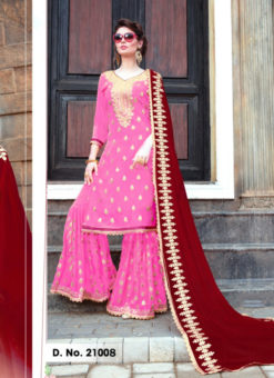 Pink Georgette Party Wear Pakistani Palazzo Salwar Kameez