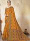 Oragne Art Silk Zari Weaving Designer Saree