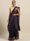 Cream Handloom Silk Zari Weaving Designer Saree
