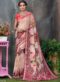 Off White Tussar Silk Party & Festival Wear Digital Printed Sarees