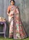 Pink Tussar Silk Party & Festival Wear Digital Printed Sarees