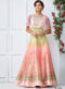 Peach Silk Wedding & Party Wear 2 in 1 Lehenga Gown