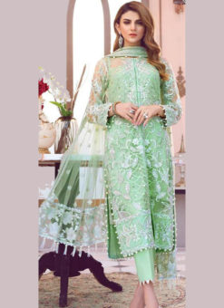 Attractive Green Net Designer Party Wear Pakistani Suit