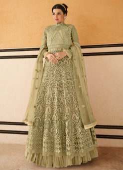 Green Wedding Gown Style Anarkali Suit