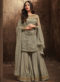 Dusty Pink Net Wedding Wear Designer Gown Style Anarkali Suit